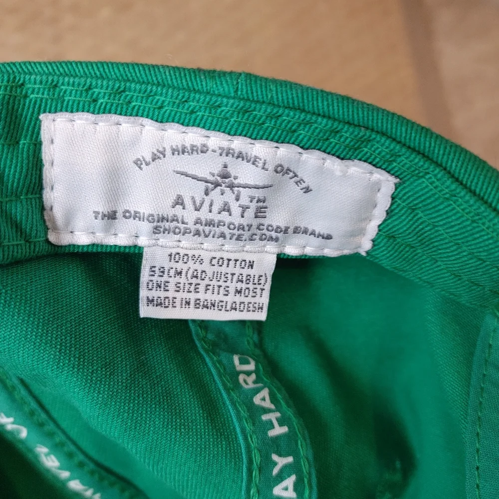 AVIATE GSO AIRPORT Embroidered Classic Dad Cap, Green - Picture 6 of 6